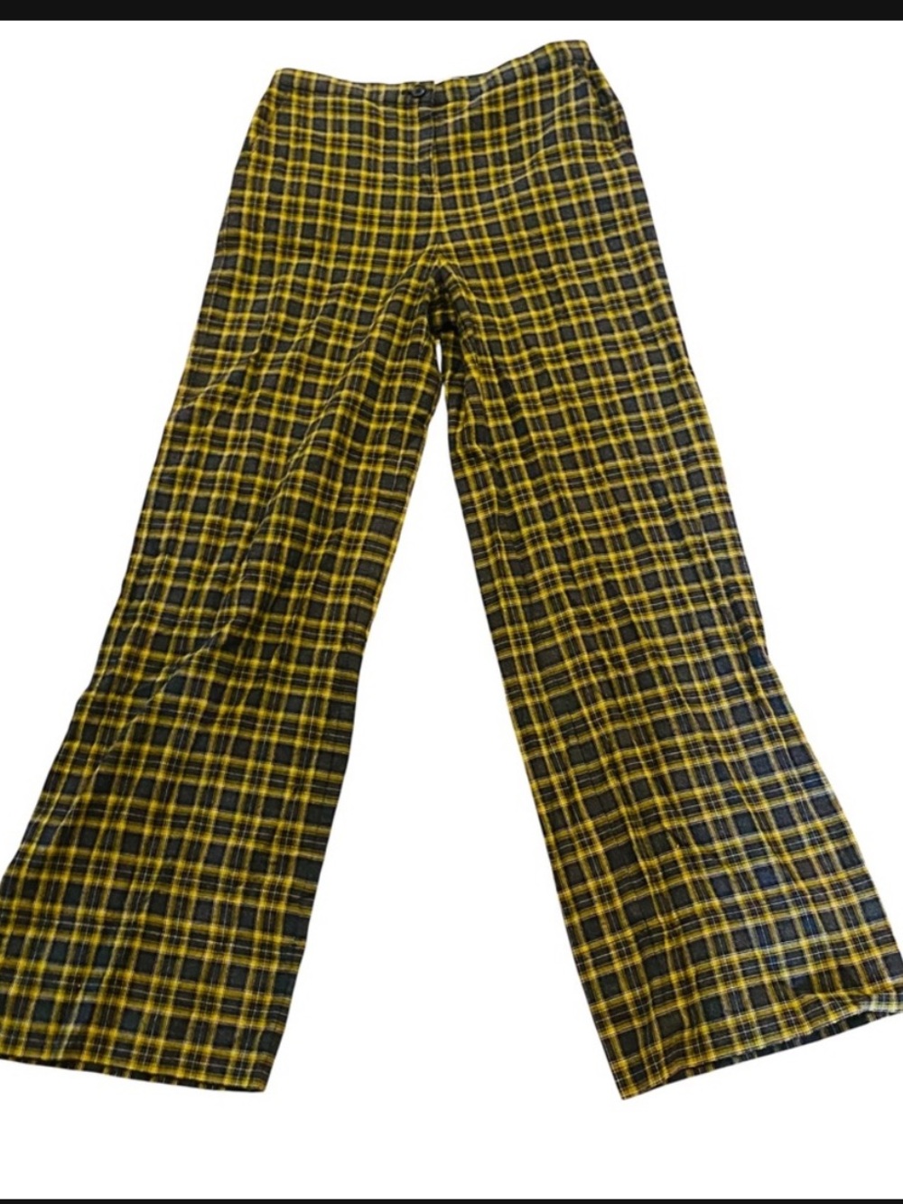 ROBERT RODRIGUEZ Plaid Cotton Wide Leg Pants